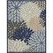 Homeroots 7 x 10 ft. Blue Large Floral Indoor & Outdoor Area Rug 384823 - alternate 1